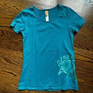 Like New Lucy Short Sleeve Teal Athleisure Tee, XS